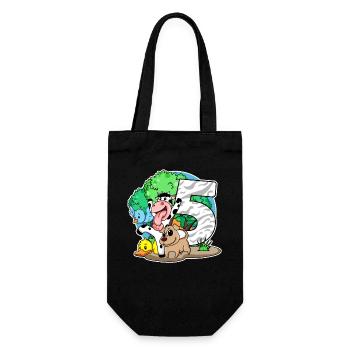 5th birthday Cute animals 5 years old - Gift Bag for Bottles - black - Front