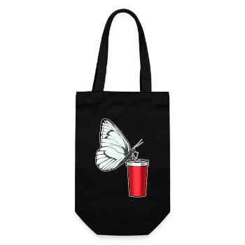 Butterfly Mug to go - Gift Bag for Bottles - black - Front