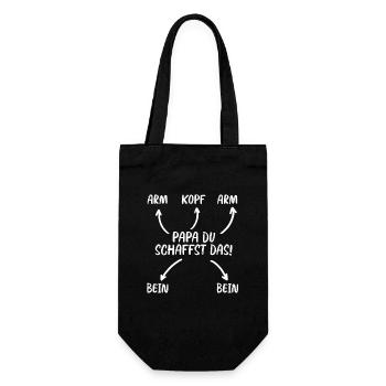 Papa, du schaffst das! - Geschenkbeutel für Flaschen - Schwarz - Vorne