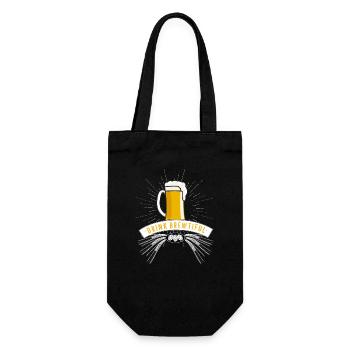 bier prost trinken party spruch craftbeer mann LOL - Geschenkbeutel für Flaschen - Schwarz - Vorne