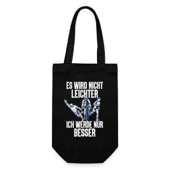 Es Wird Nicht Leichter Ich Triathlon - Geschenkbeutel für Flaschen - Schwarz - Vorne