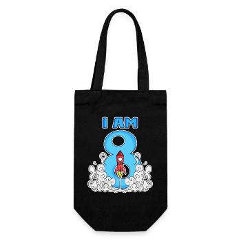 Boy 8 years old - 8th birthday gift - Gift Bag for Bottles - black - Front