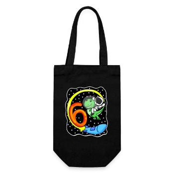 Jeune astronaute dinosaure de 6 ans - Sac à bouteille - noir - Devant