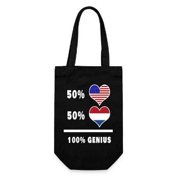 USA and The Netherlands ingenious flag design - Gift Bag for Bottles - black - Front
