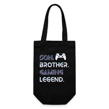 Sohn Bruder Gaming Legend Junge Gamer Geschenk - Geschenkbeutel für Flaschen - Schwarz - Vorne