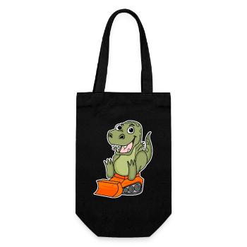 Dino Construction Site Children's Motif - Gift Bag for Bottles - black - Front
