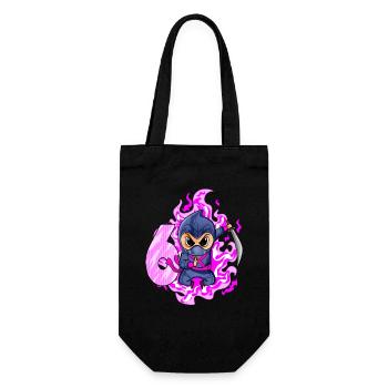 6. Geburtstag Mädchen 6 Jahre alt Ninja - Geschenkbeutel für Flaschen - Schwarz - Vorne