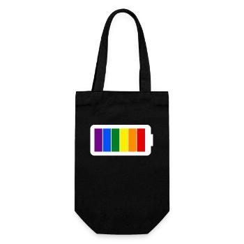 Regenbogenfarben Batterie Loading - Gay Pride - Geschenkbeutel für Flaschen - Schwarz - Vorne