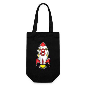 Rocket Boy 8th Birthday - Gift Bag for Bottles - black - Front