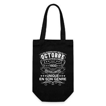 Les Légendes Sont Nées En Octobre 1933 Cadeau - Sac à bouteille - noir - Devant
