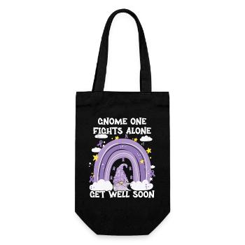 Gnome One Fights Alone Cancer Awareness - Gift Bag for Bottles - black - Front