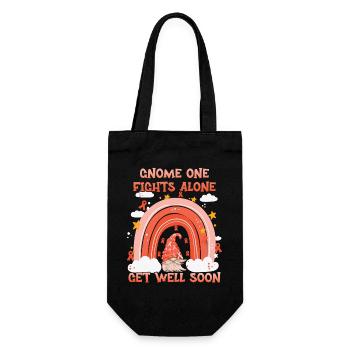 Gnome One Fights Alone Leukemia Awareness - Gift Bag for Bottles - black - Front