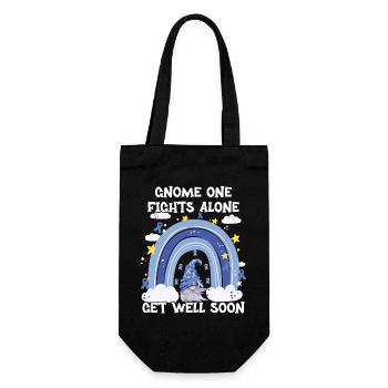 Gnome One Fights Alone Colorectal Cancer - Gift Bag for Bottles - black - Front