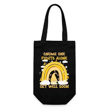 Gnome One Fights Alone Childhood Cancer - Gift Bag for Bottles - black - Front