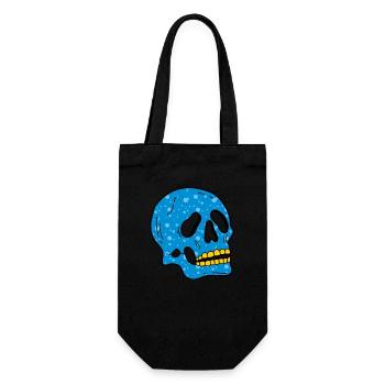 Crâne de bulles bleues - Sac à bouteille - noir - Devant