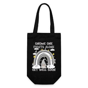 Gnome One Fights Alone Brain Cancer - Gift Bag for Bottles - black - Front