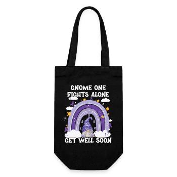Gnome One Fights Alone Hodgkin Lymphoma - Gift Bag for Bottles - black - Front