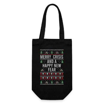 Horrible crise joyeuse de Noël et une nouvelle peur heureuse - Sac à bouteille - noir - Devant