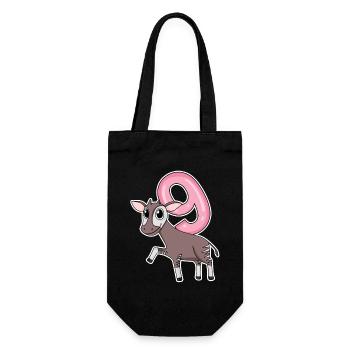 Mädchen 9 Jahre alt Okapi 9. Geburtstag Geschenk - Geschenkbeutel für Flaschen - Schwarz - Vorne