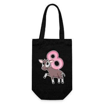 Fille de 8 ans Okapi cadeau de 8ème anniversaire - Sac à bouteille - noir - Devant