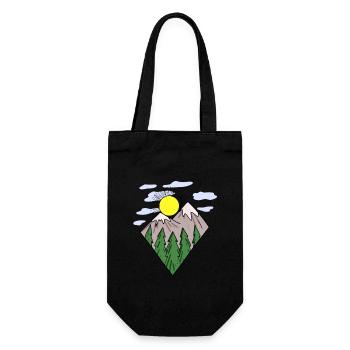 Mountain Mountains Mountain Peaks - Gift Bag for Bottles - black - Front