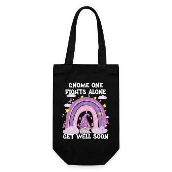 Gnome One Fights Alone Pancreatic Cancer - Gift Bag for Bottles - black - Front