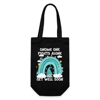 Gnome One Fights Alone Uterine Cancer - Gift Bag for Bottles - black - Front