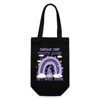 Gnome One Fights Alone Hodgkin Lymphoma - Gift Bag for Bottles - black - Front
