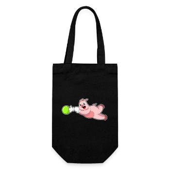 Boule de bowling de cochon - Sac à bouteille - noir - Devant