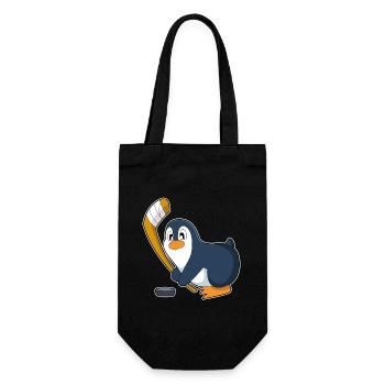 Pinguin Eishockey Eishockeyschläger - Geschenkbeutel für Flaschen - Schwarz - Vorne