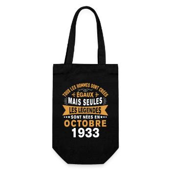 Les Légendes Sont Nées En Octobre 1933 Cadeau - Sac à bouteille - noir - Devant