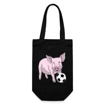 Pig Football Player Football - Gift Bag for Bottles - black - Front