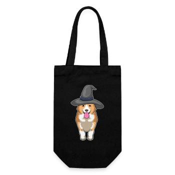Corgi Halloween Witch - Gift Bag for Bottles - black - Front