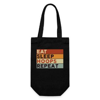 Eat Sleep Hoops Repeat Basketball - Geschenkbeutel für Flaschen - Schwarz - Vorne