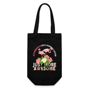 Sistermingo Like Normal Sister Flamingo - Gift Bag for Bottles - black - Front