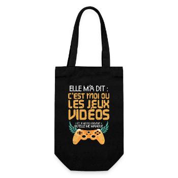 Elle m'a dit c'est moi ou mes jeux vidéos humour - Sac à bouteille - noir - Devant