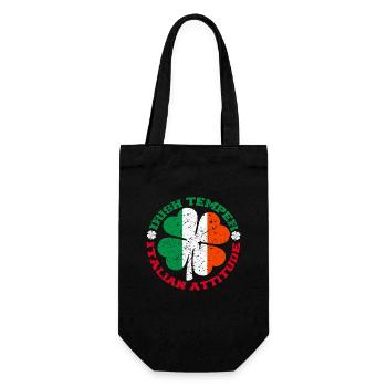 Irish Temper Italian Attitude Shirt Patrick’s Day - Sac à bouteille - noir - Devant