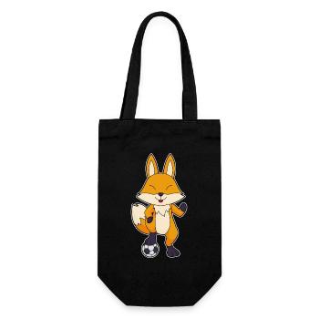 Fuchs Fußballspieler Fußball - Geschenkbeutel für Flaschen - Schwarz - Vorne