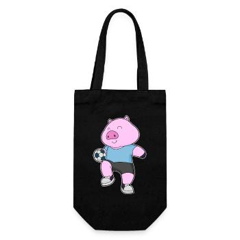 Pig Football Player Football - Gift Bag for Bottles - black - Front