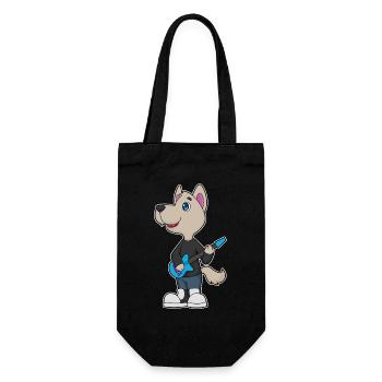 Dog Musician Guitar Music - Gift Bag for Bottles - black - Front