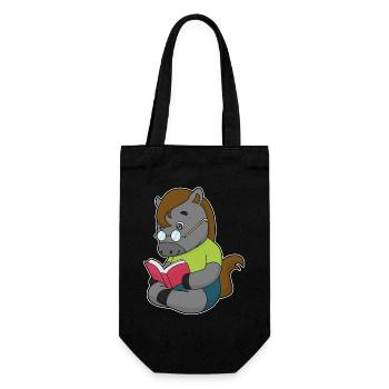 Lunettes de livre Horse Nerd - Sac à bouteille - noir - Devant