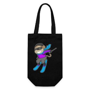 Singe Skieur Skieur Skieur - Sac à bouteille - noir - Devant
