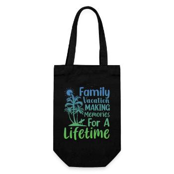 Family Vacation Making Memories Lifetime - Gift Bag for Bottles - black - Front