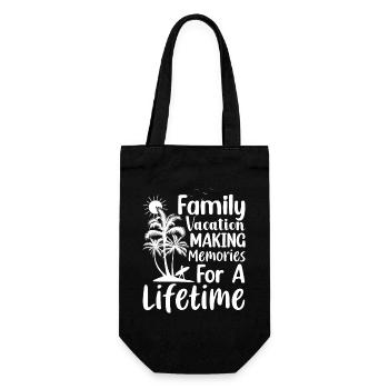 Family Vacation Making Memories Lifetime - Gift Bag for Bottles - black - Front