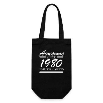 1980 - Born 1980 - Gift Bag for Bottles - black - Front
