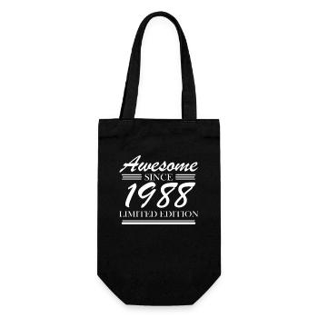 1988 - Jahrgang 1988 - Geschenkbeutel für Flaschen - Schwarz - Vorne