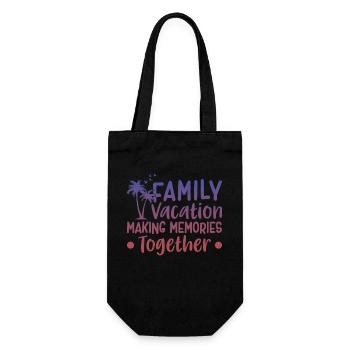 Family Vacation Making Memories Together - Geschenkbeutel für Flaschen - Schwarz - Vorne