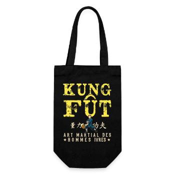 Kung Fût Jeu de mot Rhum Barbecue Buvette Soirée - Sac à bouteille - noir - Devant