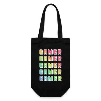 Gamer Rainbow Mehrfachdruck - Geschenkbeutel für Flaschen - Schwarz - Vorne