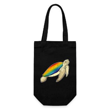 Turtle Rainbow - Gift Bag for Bottles - black - Front